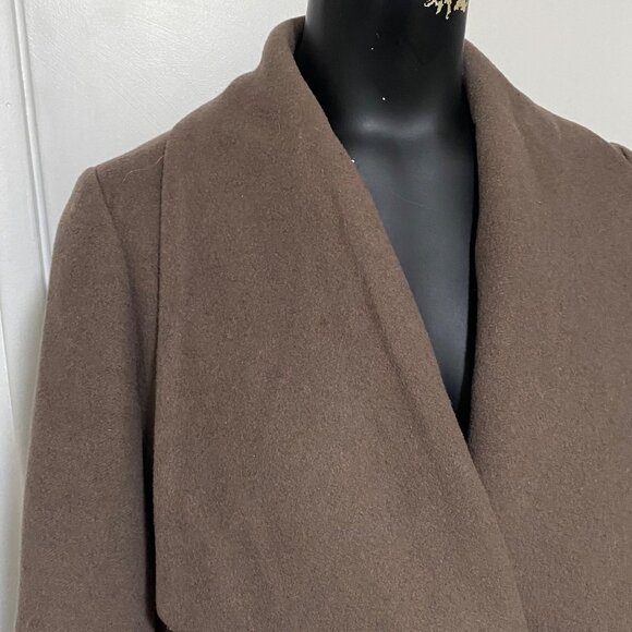 Lauren Ralph Lauren Asymmetrical Wool Blend Wrap Winter Coat Size 4 - Picture 3 of 8